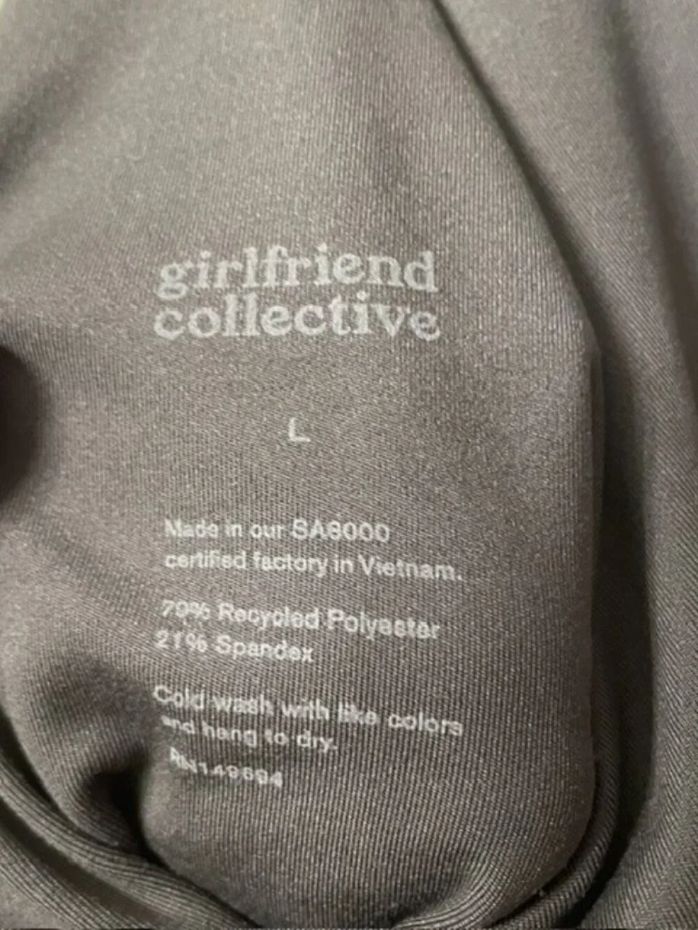 Girlfriend Collective Activewear Onesie Romper Unitard Gray Size Large - Picture 7 of 9